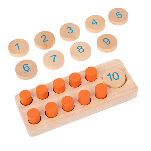 Wooden Ten-Grid Number Sense Educational Toy Addition and Subtraction Calculator Counter for Children's Mathematics Magic Educational Montessori Toy