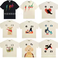 Guja G Brand Bestseller T-Shirt High-Quality Pure Cotton Short Sleeve Printed Unisex Streetwear Hip-Hop Hot Style Top International Version Tee