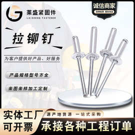 圆头铝拉钉2.4-6.4系列本色铝铁抽芯铆钉 拉铆钉