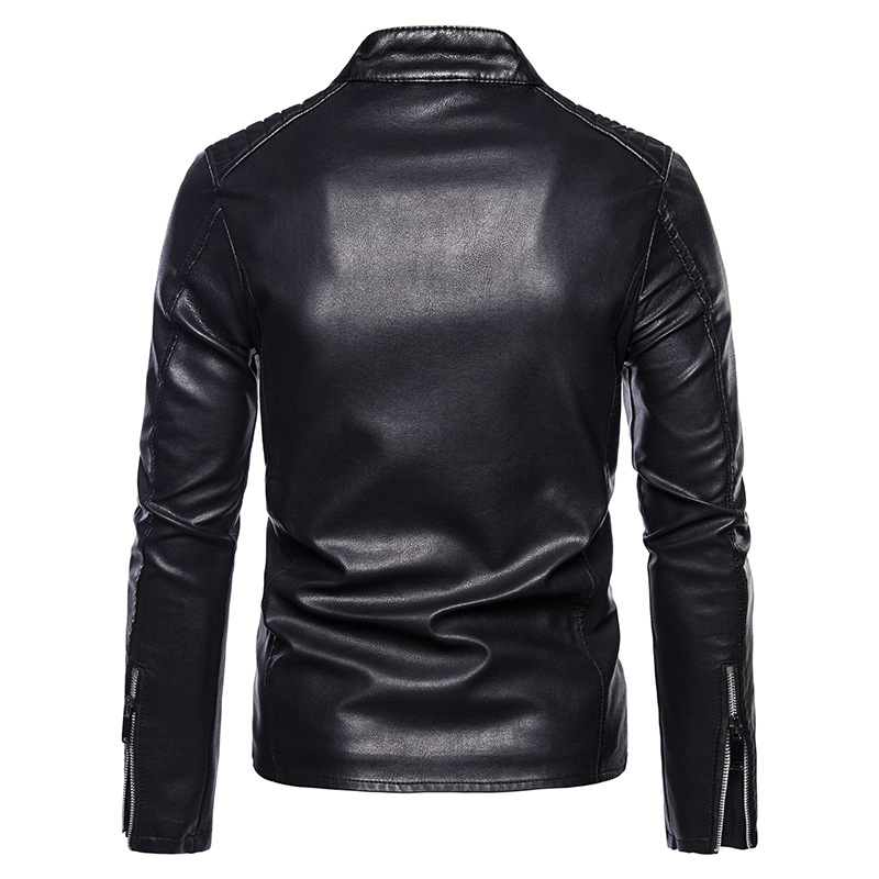Transfronterizo Amazon AliExpress chaqueta de cuero para hombres jóvenes coreanos delgados casuales chaqueta de cuero para hombres chaqueta de locomotora