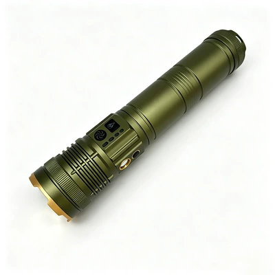 White laser high-brightness flashlight, rechargeable, dual-use for long and short distances, ultra-bright, retractable, zoomable, for camping, outdoor activities, and fishing lighting (UV fənərlər) - three-color-laser-gunbare-lamp-data-cable-paper-box