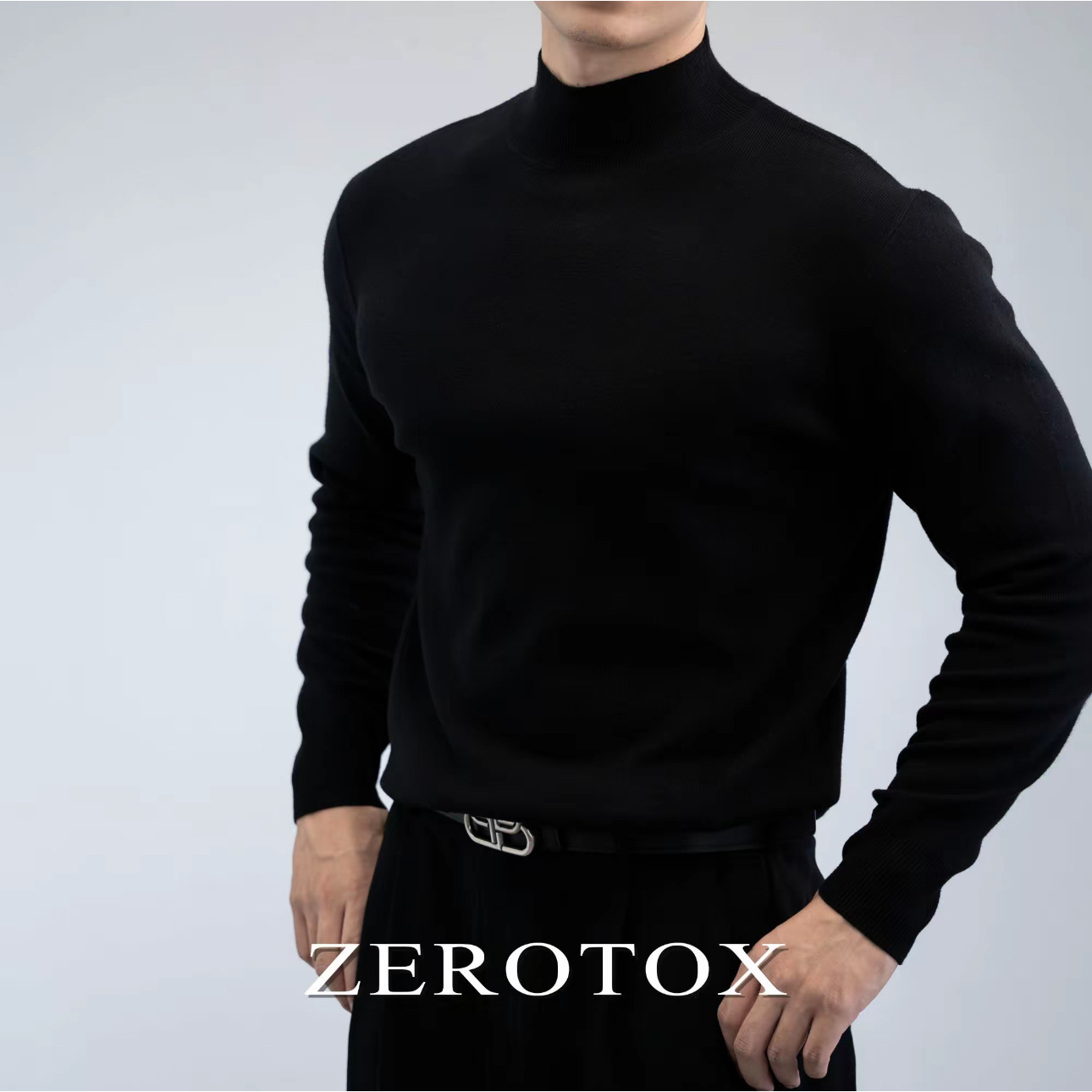 Autumn and Winter Warm and Versatile Modal Skin-Friendly and Comfortable Half Turtleneck Slim Casual Knitwear Men's Wool Knitwear