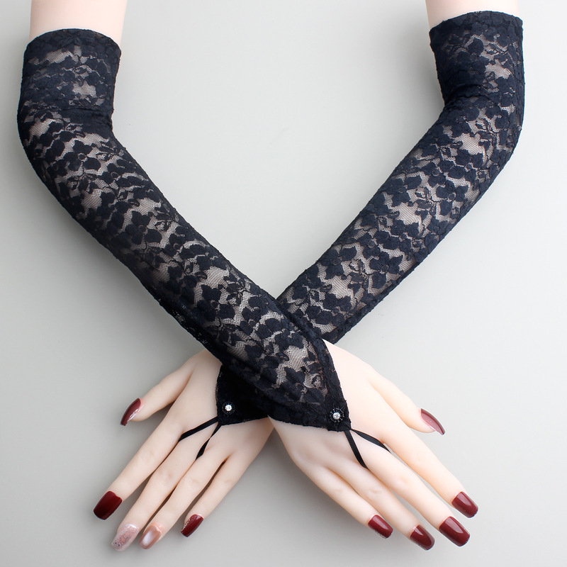 Black High-End Lace Long Gloves Punk Hottie Sexy Stage Performance Arm Sleeves Middle Finger Sleeve Gloves Black High-End Lace Long Gloves Punk Hottie Sexy Stage Performance Arm Sleeves Middle Finger Sleeve Gloves