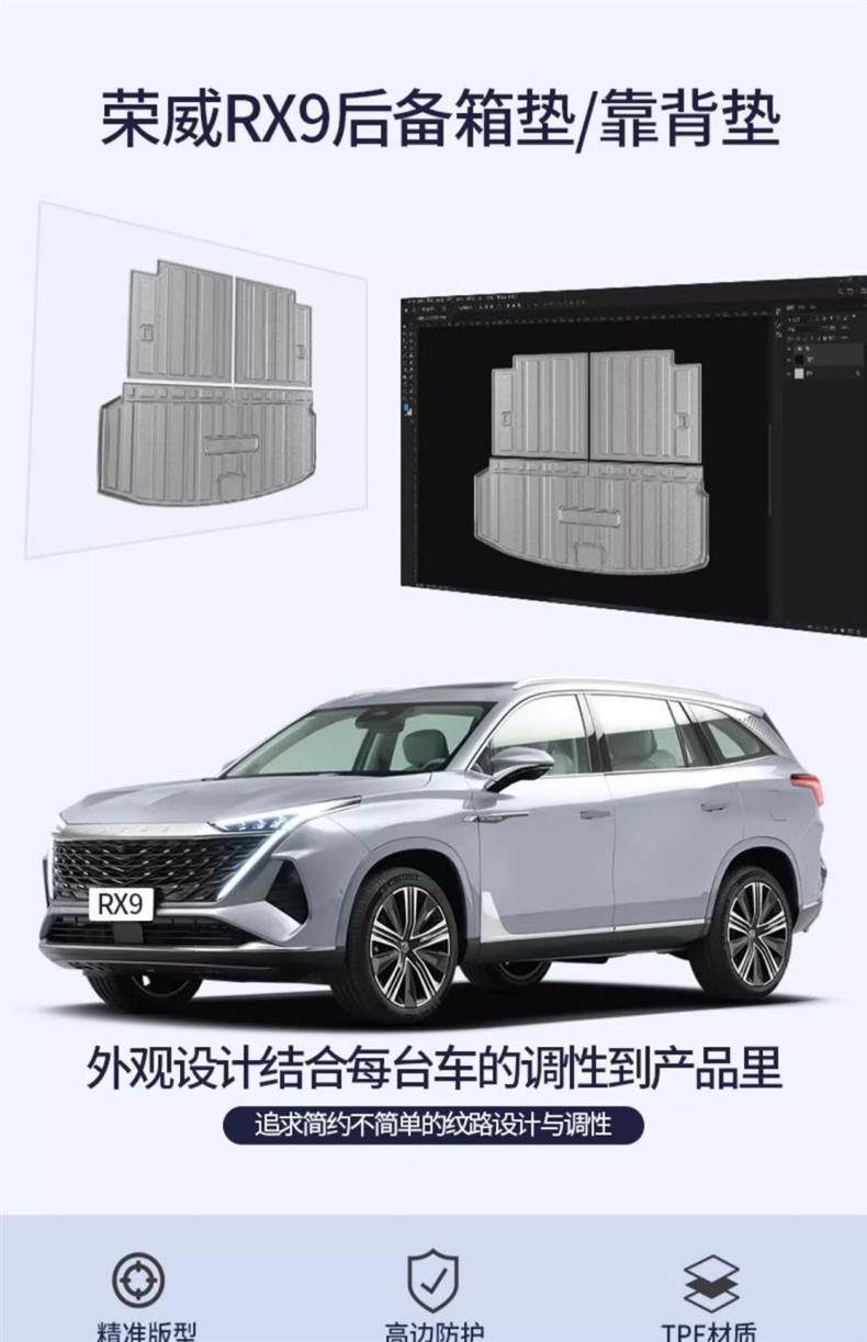 Tpe Roewe rx9 trunk mat modification accessories car interior decoration supplies car special trunk mat 25 23