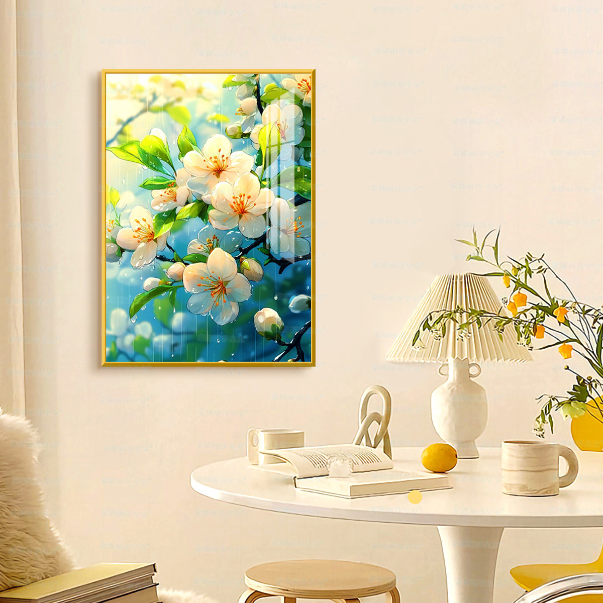 [Algodón importado] Mona Lisa Real Crosspoint Albaricoque Rain Pear Flower Nueva serie de flores modernas de bordado cruzado image 6