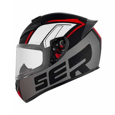 Four-Season Helmet, Foreign Trade | Motorcycle Safety Supplies - qk111-frosted-gray-sre-with-transparent-lenses-s