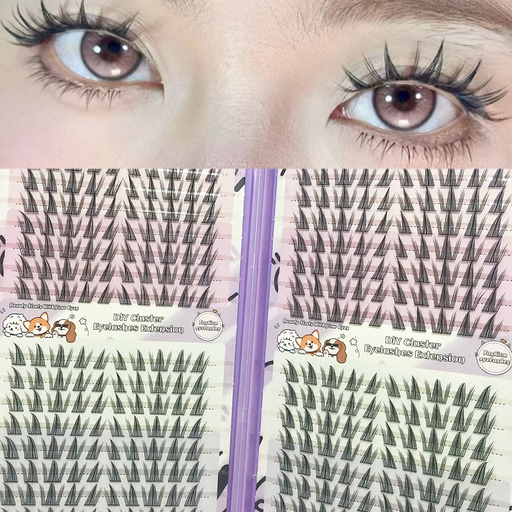 Serie de pestañas postizas transfronterizas Libro de pestañas de comercio exterior Pestañas postizas en inglés completas Pestañas postizas de gran capacidad, pelo segmentado de un solo racimo