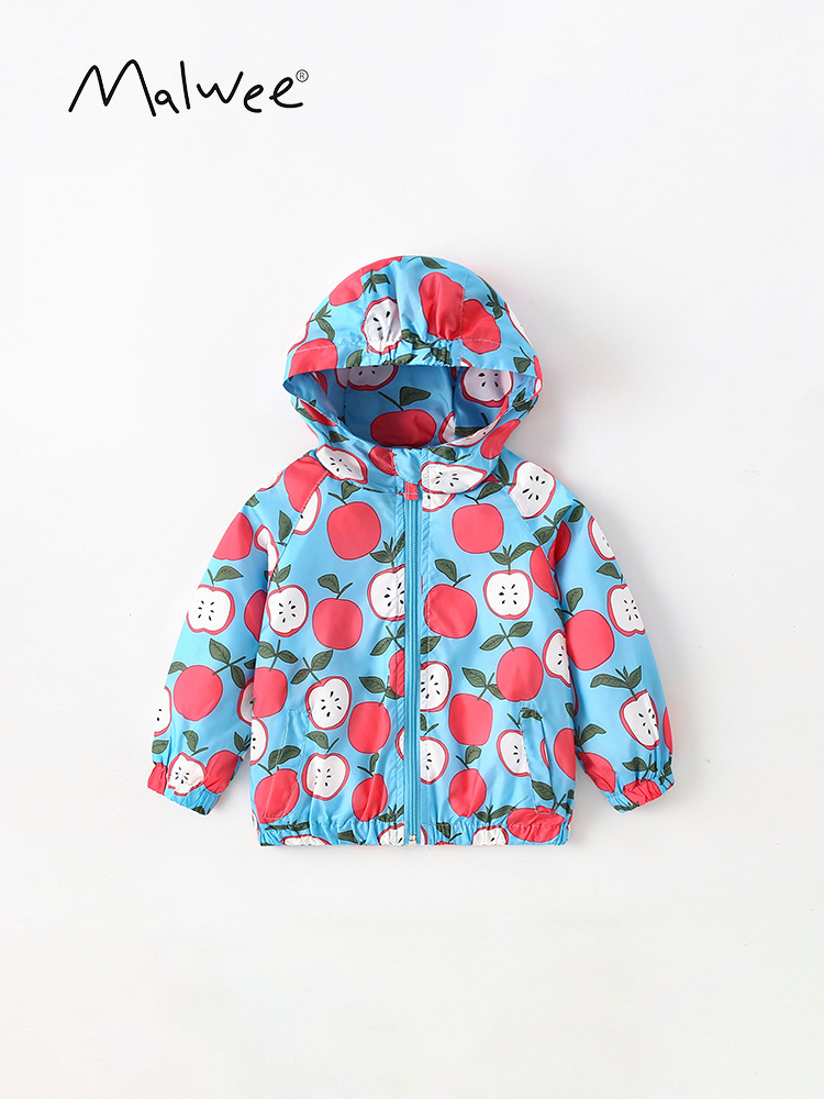 Malwee gabardina para niñas Primavera y otoño nuevos niños europeos y americanos estilo occidental con capucha cremallera camisa superior para niños
