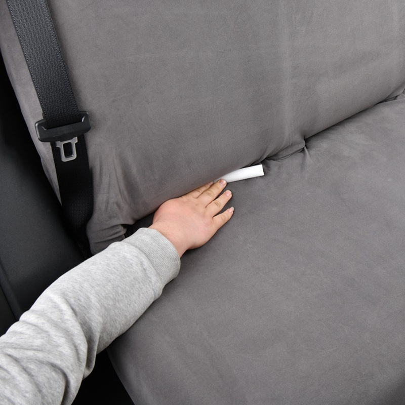 Elastic Car Seat Cover, Derong Rear Seat Cushion Cover, Seat Cushion, Backrest and Headrest Integrated Cover, Dust-Proof and Stain-Resistant, Single Layer