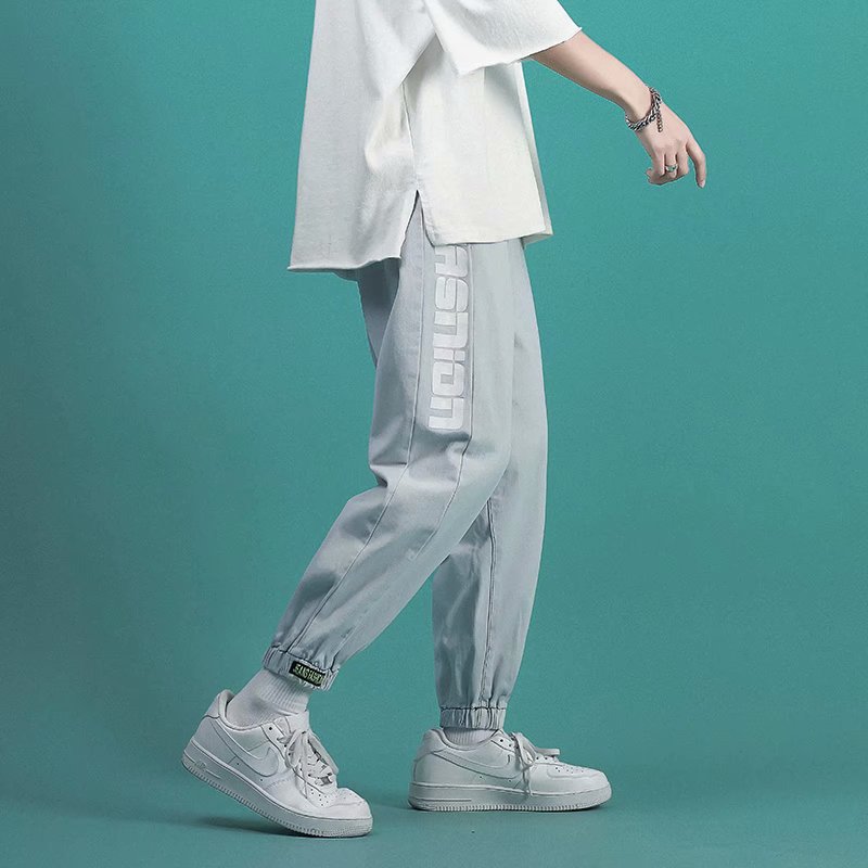 Light Color Jeans Men's Trendy Brand Spring Loose Straight Leg Straight Pants Summer Thin Korean Style Trendy Ankle-length Pants