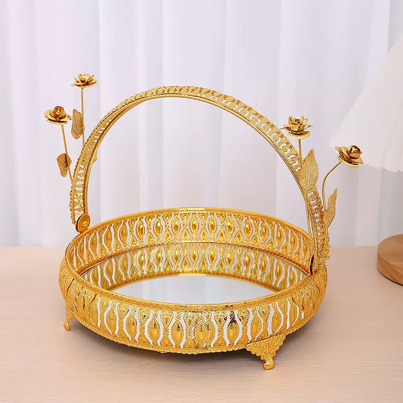 欧式创意水果盘家居简约客厅茶几零食干果收纳盘高档轻奢蛋糕盘