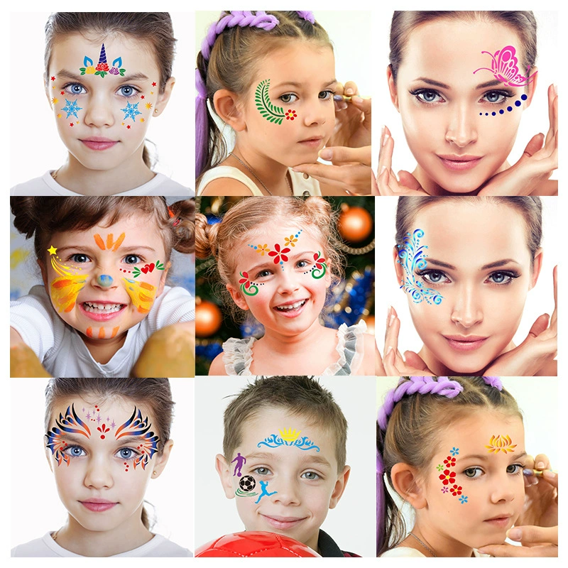 Детский раскрашенный шаблон для лица, физиологический слепок