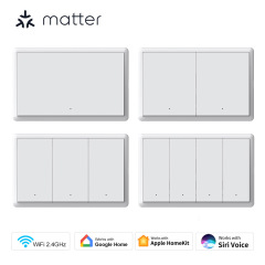 Tuya WIFI + Matter US プラグイン大型パネルボタンスマートスイッチアプリリモコンシングルファイアゼロファイアユニバーサル