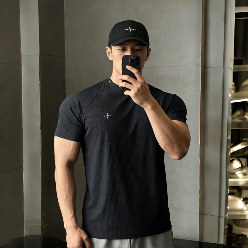 【Queen Bee】3D Bionic Honeycomb Texture American-Style Ice-Feel High-Elastic Training Fitness Breathable Half-Sleeve Sports T-Shirt 【Queen Bee】3D Bionic Honeycomb Texture American-Style Ice-Feel High-Elastic Training Fitness Breathable Half-Sleeve Sports T-Shirt