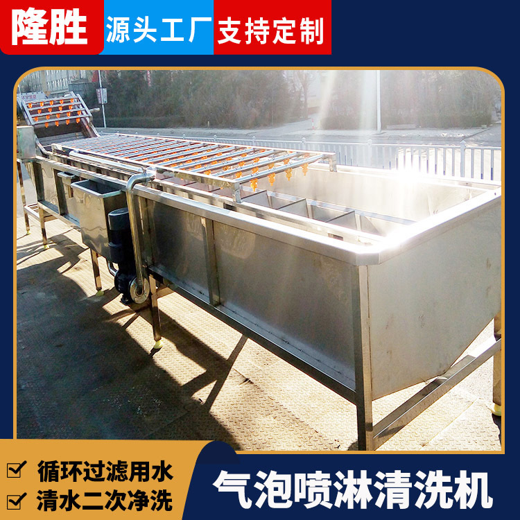 大型蔬菜高压清洗设备 芹菜菠菜喷淋式清洗机 西芹气泡清洗机设备