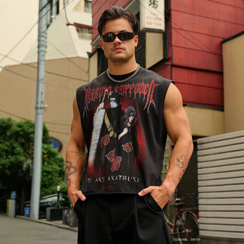 YOUNGLA Naruto Shippuden Men's Cotton Sleeveless Tank Top, Muscle Fitness Training Sports Vest YOUNGLA Naruto Shippuden Men's Cotton Sleeveless Tank Top, Muscle Fitness Training Sports Vest