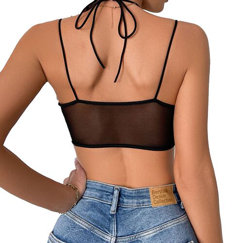 new summer style European and American style mesh see-through steel ring top fishbone corset sexy fashionable small suspender bra