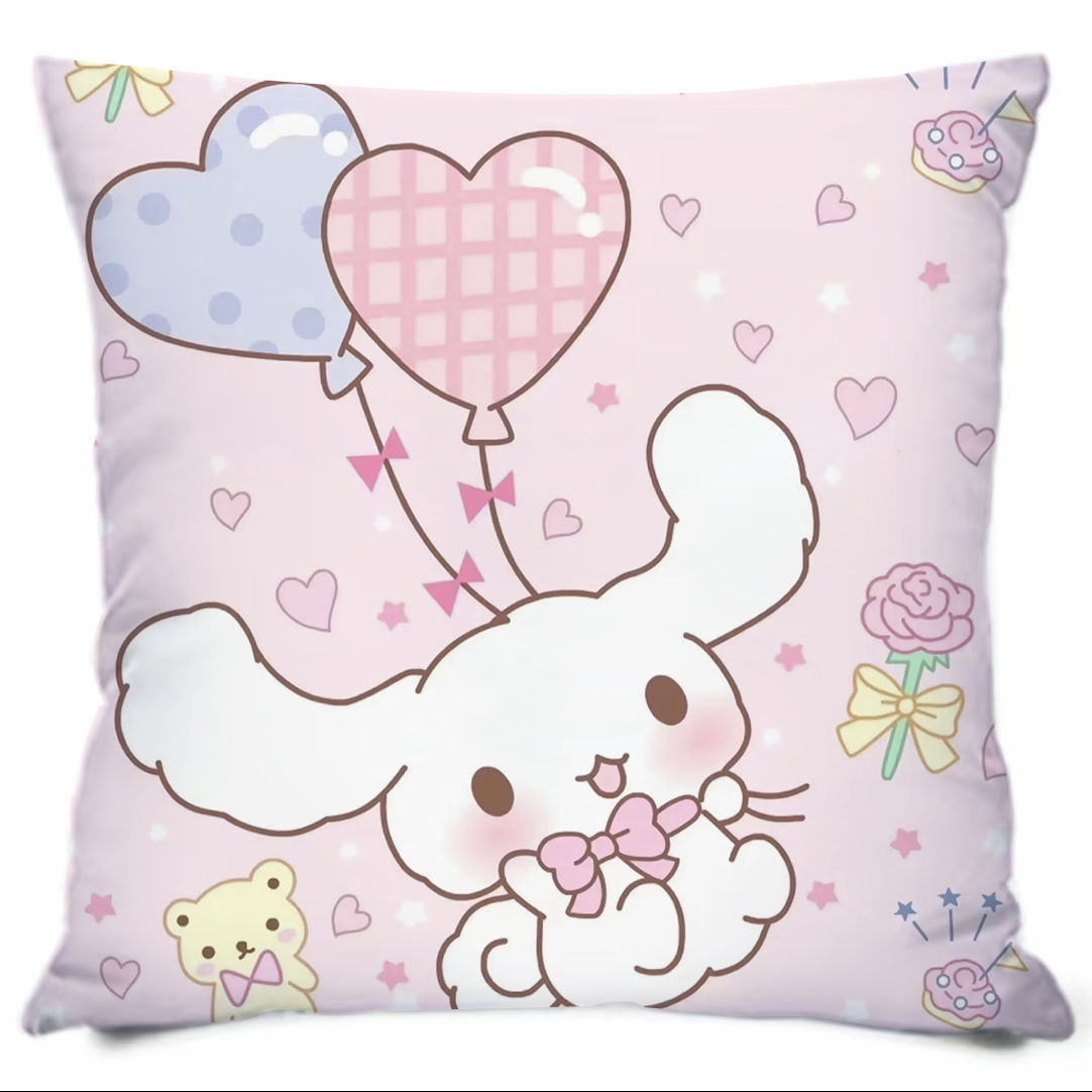 Almohada con estampado de dibujos animados de Sanrio, linda almohada de sofá para dormitorio, cojín de cabecera, cojín de asiento con soporte lumbar para coche