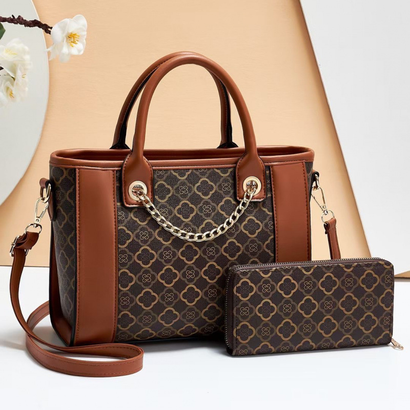 Impresión de dos piezas, contraste de color, gran capacidad, bolso de madre e hijo, comercio exterior transfronterizo, mensajero de un solo hombro, bolso de mujer de textura occidental, bags