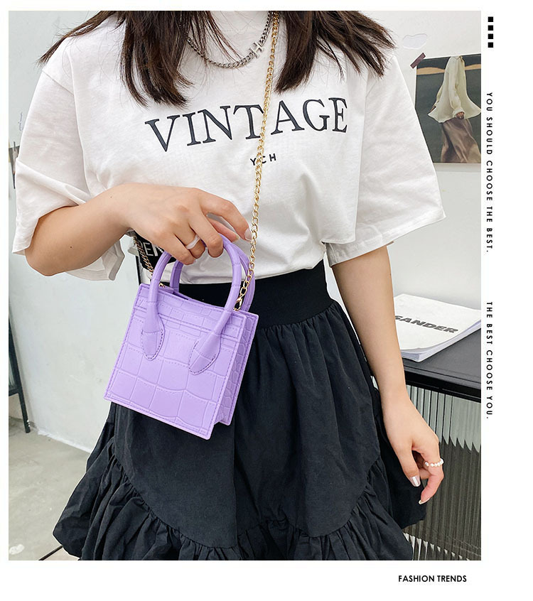 2025 Cross-border new popular smiling face bag, small square bag, fashionable and versatile chain hand bag, shoulder and crossbody jelly women's bag details Picture