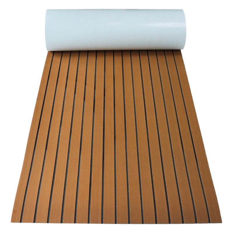 Коврик из искусственного тика EVA коричнево-черного цвета, устойчивый к УФ-излучению, нескользящий, для палуб, автодомов, яхт, наружных покрытий, и нескользящий для серфбордов.