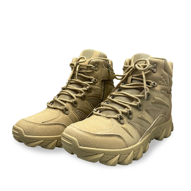 Botas militares antideslizantes de entrenamiento al aire libre, nuevas botas tácticas transfronterizas, botas de guerra resistentes al desgaste para hombres, botas de montaña para caminar en el desierto