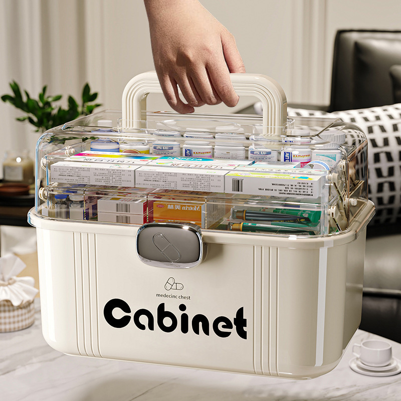 Household large-capacity multi-layer medicine box for health care products medicine storage and storage box portable medical first aid box and storage box Household large-capacity multi-layer medicine box for health care products medicine storage and storage box portable medical first aid box and storage box