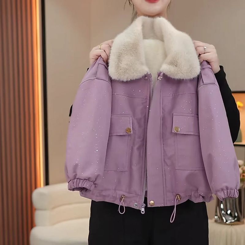 女童冬装外套加绒加厚2025新款儿童洋气棉衣韩版派克服棉服|undefined