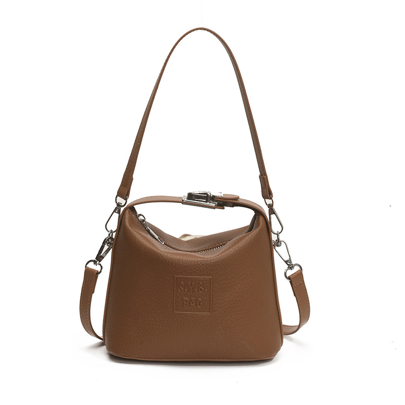 Bolso de moda coreano 2025 verano nuevo bolso femenino retro litchi patrón bandolera simple letra bandolera