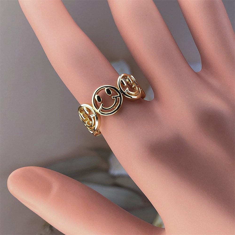 Fashion Personality Hollow Smiley Face Open Ring display picture 9