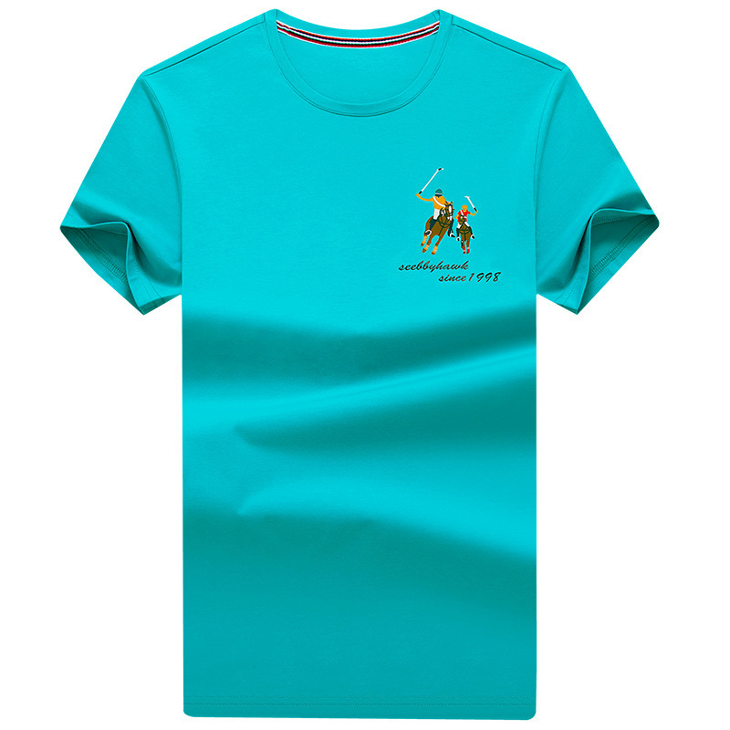 Authentic Paul Men's T-Shirt Short-Sleeved New Round Neck Casual White Classy Embroidered Half-Sleeved Men's Clothing