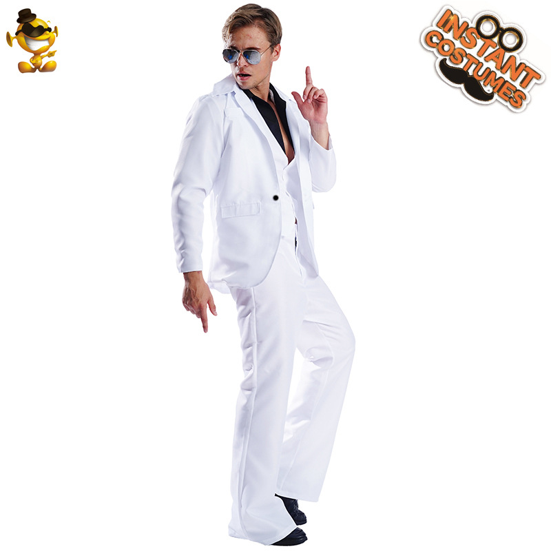 Traje de escenario de discoteca retro de los hombres adultos 80 traje de rendimiento traje de cosplay traje de rol