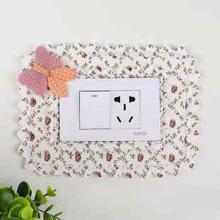 ll Fabric Switch Sticker Wall Decoration Sticker Dust Cover Switch Protective Cover Living Room Border Light Socket Simple Switch