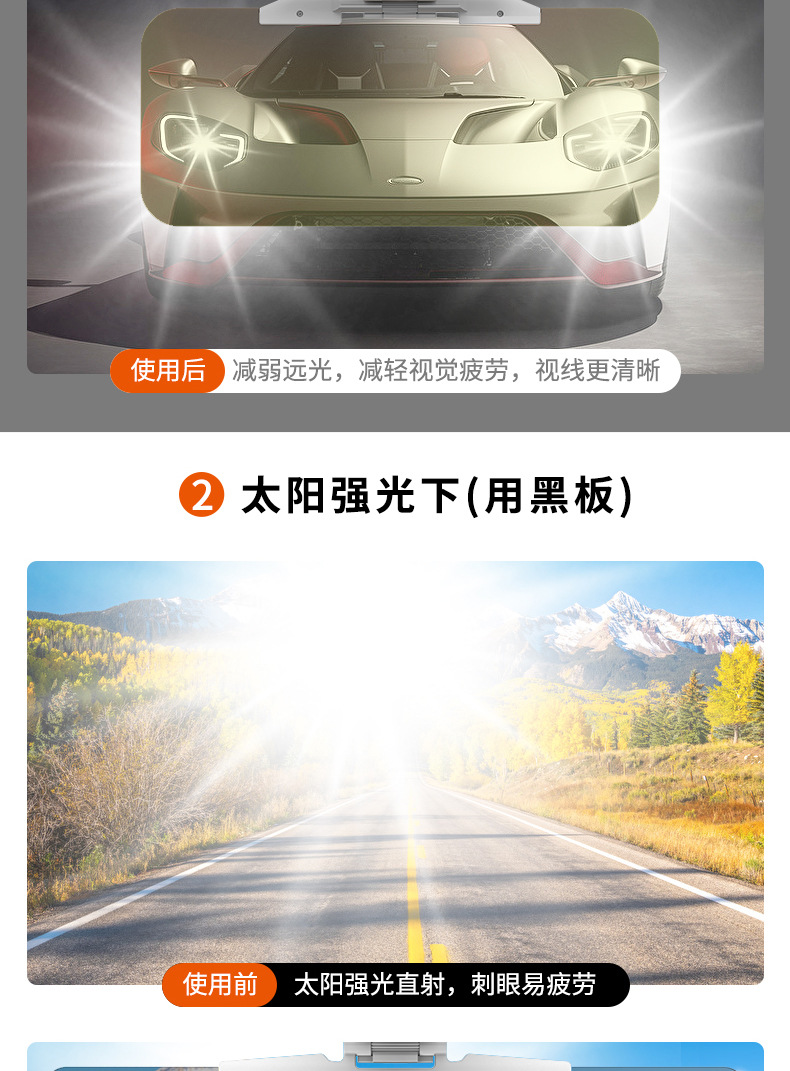 Custom-designed car sun visor, anti-high beam, anti-glare, dual-use for day and night, anti-glare, sun protection, sun visor, protective eyewear