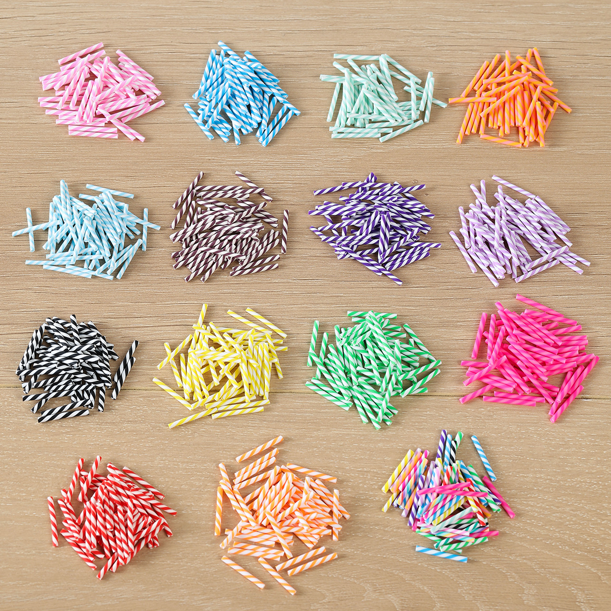 2cm PVC soft clay thin chocolate stick, simulated food toy, DIY ice cream rainbow stick prop, slime accessory