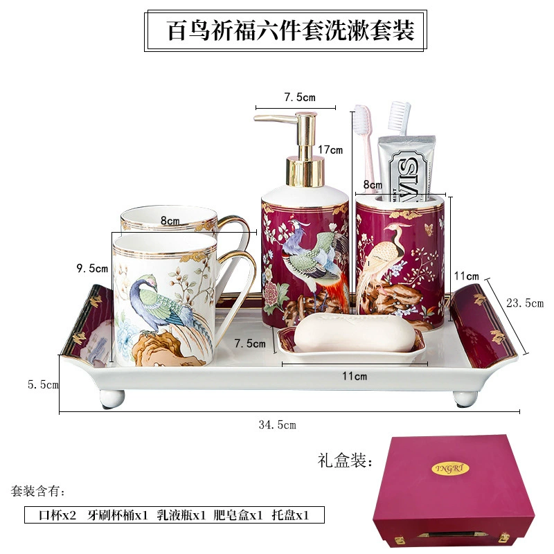 Ceramic set for home use, toothbrush, mouthwash