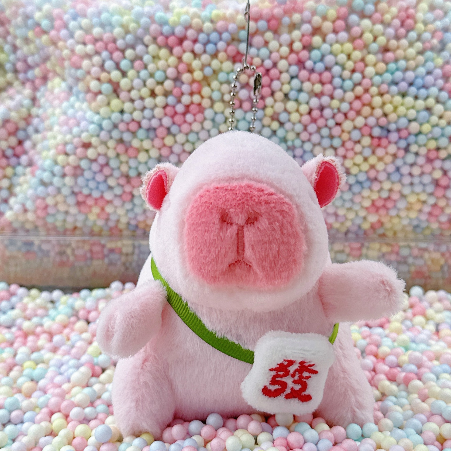 핑크 레드 포춘 카피발라 + 비즈 체인