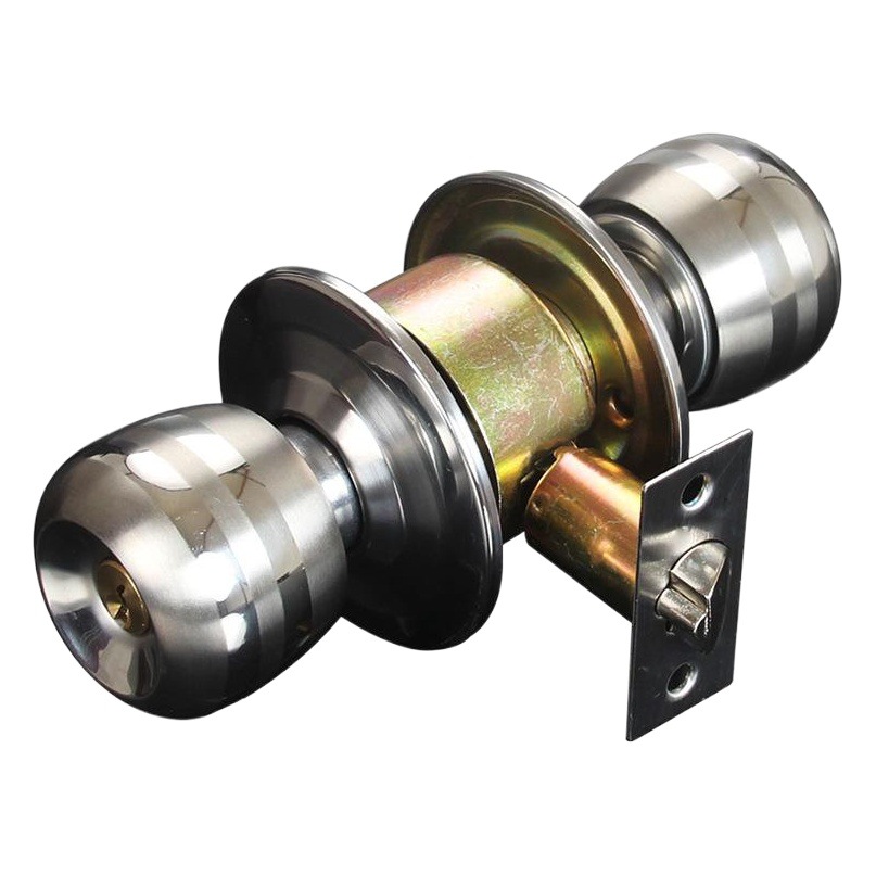 Esférica cerradura esférica cerradura de la puerta interior dormitorio puerta bola cerradura de acero inoxidable Universal de madera cerradura de la puerta cerradura redonda cilindro cerradura de baño
