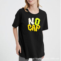 ヨーロッパとアメリカの黒の半袖 Tシャツ夏ルーズトレンディなトップスインスタイル NO GAP 半袖 Tシャツ女性のプリント Tシャツ