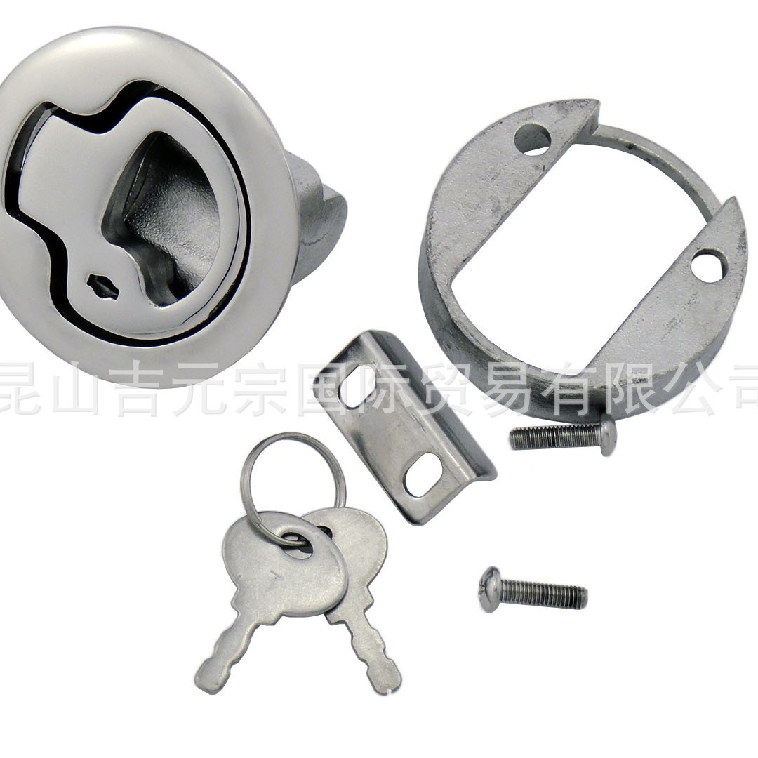 船用五金 不锈钢316 圓形地板锁扣 钥匙
