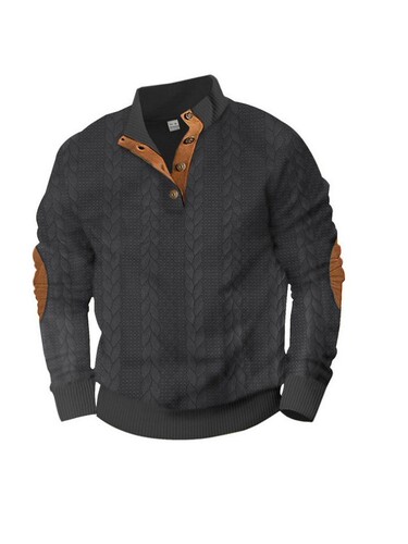 Bestselling Autumn/Winter European Men's Outdoor Casual Stand Collar Long Sleeve Embroidered Knit Hoodie Trend