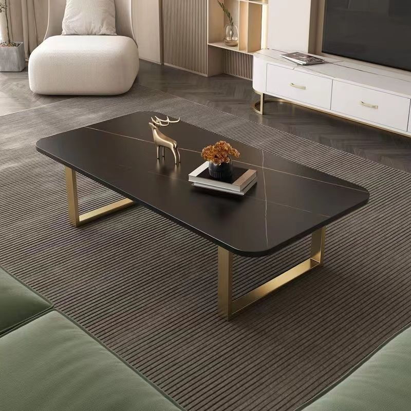 Mesa de centro para un apartamento pequeño, mesa de té de roca, sala de estar, mesa de té minimalista para el hogar, mesa rectangular simple al por mayor