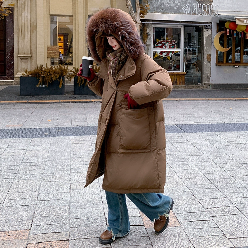 Winter long hoody, down jacket, Korean style, plus size