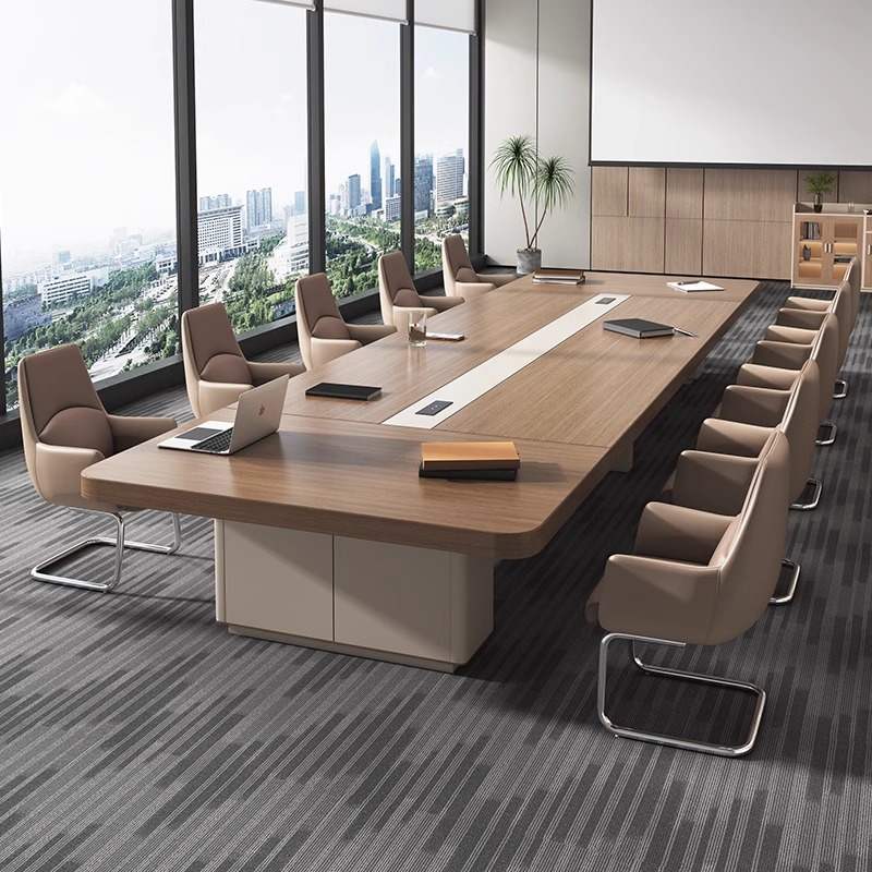 Conference Table Long Table Simple Modern Office Table and Chair Combination Rectangular Reception Negotiation Long Table Office Furniture