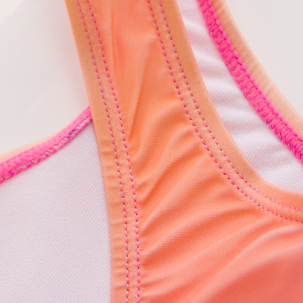Beach Style Beach Letter Gradient Color Bodysuit One-pieces Kids Swimwear