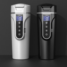 跨境车载加热水杯烧水杯车用保温杯烧水壶汽车电热杯热水器12/24V