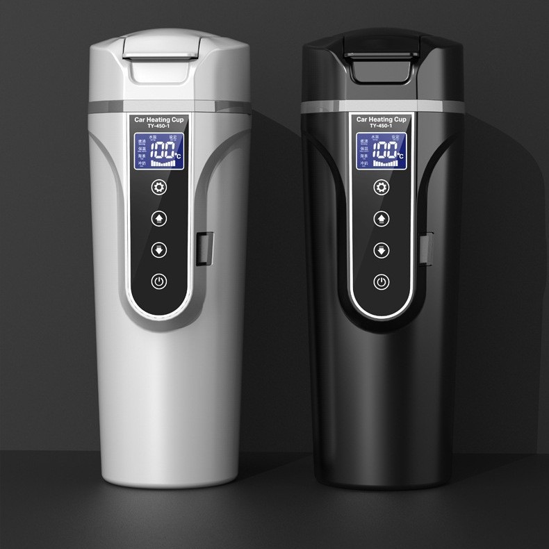 跨境车载加热水杯烧水杯车用保温杯烧水壶汽车电热杯热水器12/24V