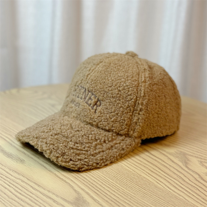 Kinder baseball cap van lamswol en pluche warm_voghion.com