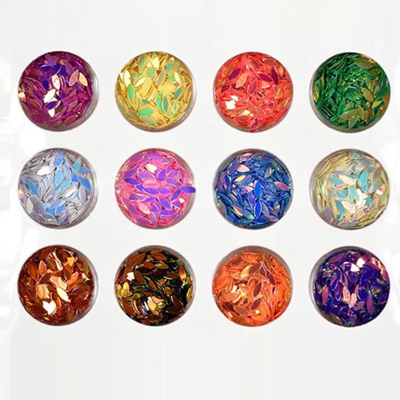 12 colores de uñas belleza Ojo Maquillaje Glitter lentejuelas cerámica suave fruta pieza perla polvo Delgado mezclado accesorios la joyería BRICOLAJE