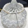 淡水珍珠手镯扣5-6mm两面光巴洛克珍珠手镯925纯银礼品可爱女孩
